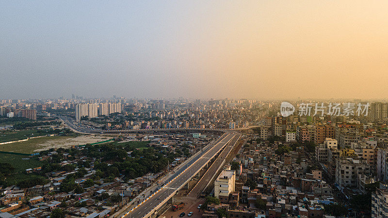 Aerial view of Dhaka City in Bangladesh. Dhaka Cityscape. Skyline of Dhaka